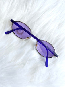 Vintage 90s Small Round Purple Tinted Sunglasses Rave Y2K