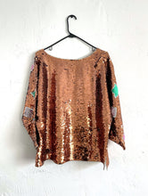 Load image into Gallery viewer, Dancing Queen Vintage Heart and Star Print Sequined Top