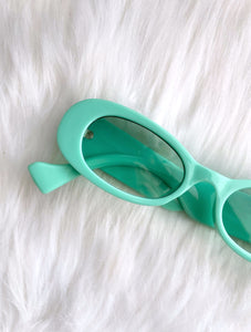 Barbie Girl Skinny Oval Green Tinted Sunglasses
