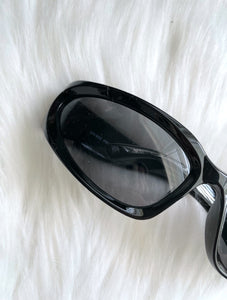 Black Y2K Style Wraparound Sunglasses 2000s Rave