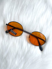 Load image into Gallery viewer, Vintage 90s Silver Round Orange Tinted Sunglasses