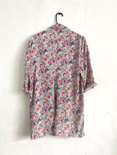 Load image into Gallery viewer, Vintage 80s Long Pink Purple and White Open Floral Print Blazer