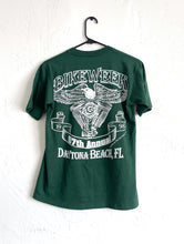 Load image into Gallery viewer, Vintage 90s Daytona Bike Week Dark Green Eagle Tee Biker Retro Harley