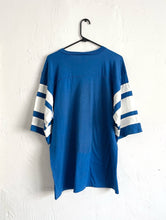 Load image into Gallery viewer, Vintage 80s Denver Broncos Blue and White Striped Sleeve Super Bowl Tee
