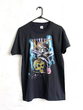 Load image into Gallery viewer, Vintage Paper Thin Metal Skeleton Lightning Tee Guitar Retro