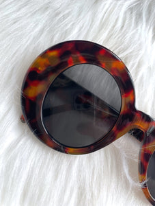 Twiggy Large Round Tortoiseshell Sunglasses Retro Mod 60s