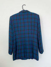 Load image into Gallery viewer, Vintage Blue and Purple Plaid Boyfriend Blazer