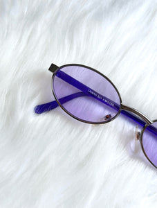 Vintage 90s Small Round Purple Tinted Sunglasses Rave Y2K