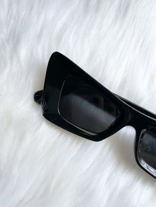 As If Chunky Square Cat Eye Sunglasses - Black