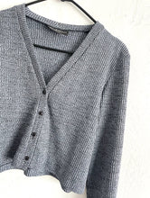 Load image into Gallery viewer, Vintage 90s Blue Cropped Textured Cardigan Top