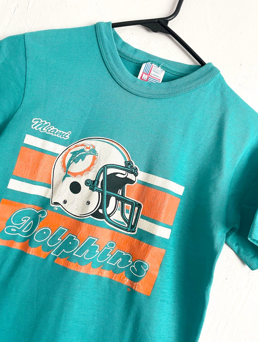 Vintage 80s Miami Dolphins Helmet Tee -- Size Extra Small/Small – Total  Recall Vintage