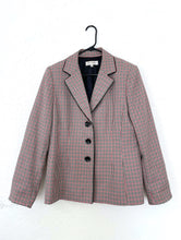 Load image into Gallery viewer, Vintage 90s Red and Black Houndstooth Print Blazer