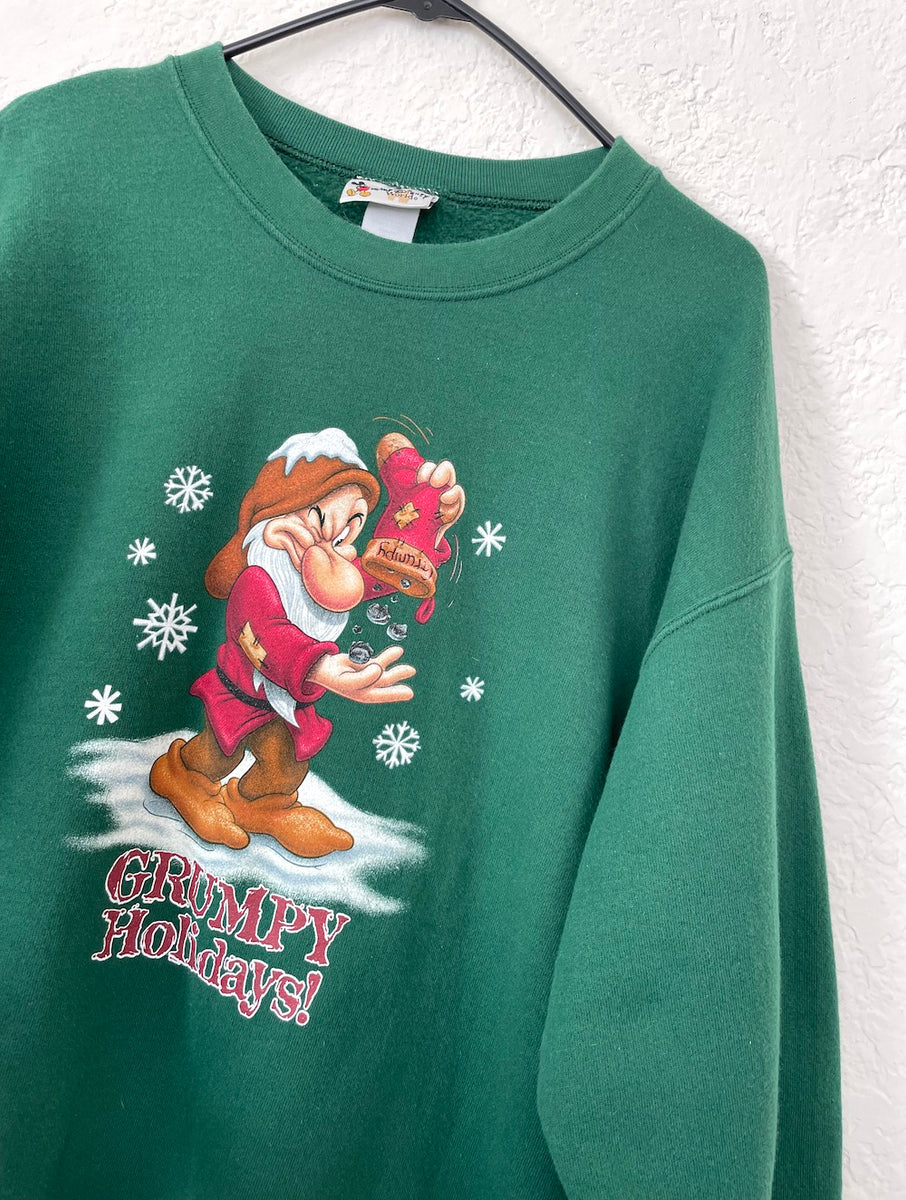Vintage 90s Grumpy Holidays Oversized Disney Christmas Sweatshirt
