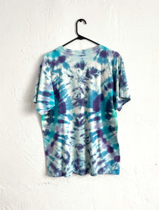 Vintage 90s Blue and Purple Tie Dyed Dolphin Yin Yang Tee