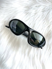 Load image into Gallery viewer, Vintage Y2K Black Wraparound Sunglasses Rave 2000s