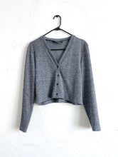 Load image into Gallery viewer, Vintage 90s Blue Cropped Textured Cardigan Top
