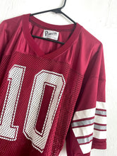 Load image into Gallery viewer, Vintage 80s Maroon Mesh Football Jersey Top Retro 70s Cropped