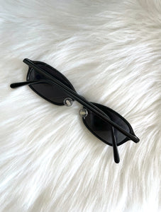 Vintage 90s Small Black Dark Tinted Sunglasses