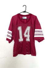 Load image into Gallery viewer, Vintage 80s Maroon Mesh Football Jersey Top Number 14