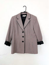 Load image into Gallery viewer, Vintage 90s Red and Black Houndstooth Print Blazer