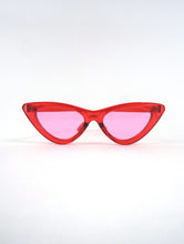 Load image into Gallery viewer, Pink and Red Skinny Cat Eye Sunglasses
