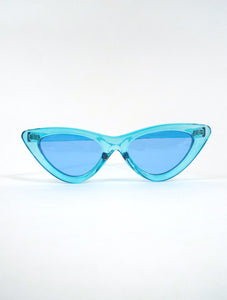 Blue Skinny Cat Eye Sunglasses