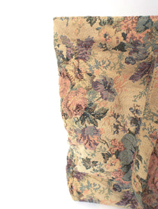 Vintage 90s Large Pastel Floral Print Tapestry-Style Tote Bag