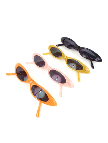 Take Me to Your Leader Skinny Oval Shaped Sunglasses
