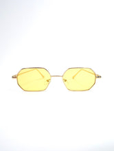 Load image into Gallery viewer, Spring Fling Colorful Tinted Hexagon Wire Frame Sunglasses Yellow