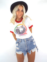 Load image into Gallery viewer, Vintage Queen Red and White Ringer Tee - Size Small