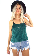 Load image into Gallery viewer, Vintage 90s FOXY Green Velvet Spaghetti Strap Tank Size Medium/Large