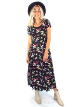 Load image into Gallery viewer, Vintage 90s Floral Print Maxi Dress - Size Small