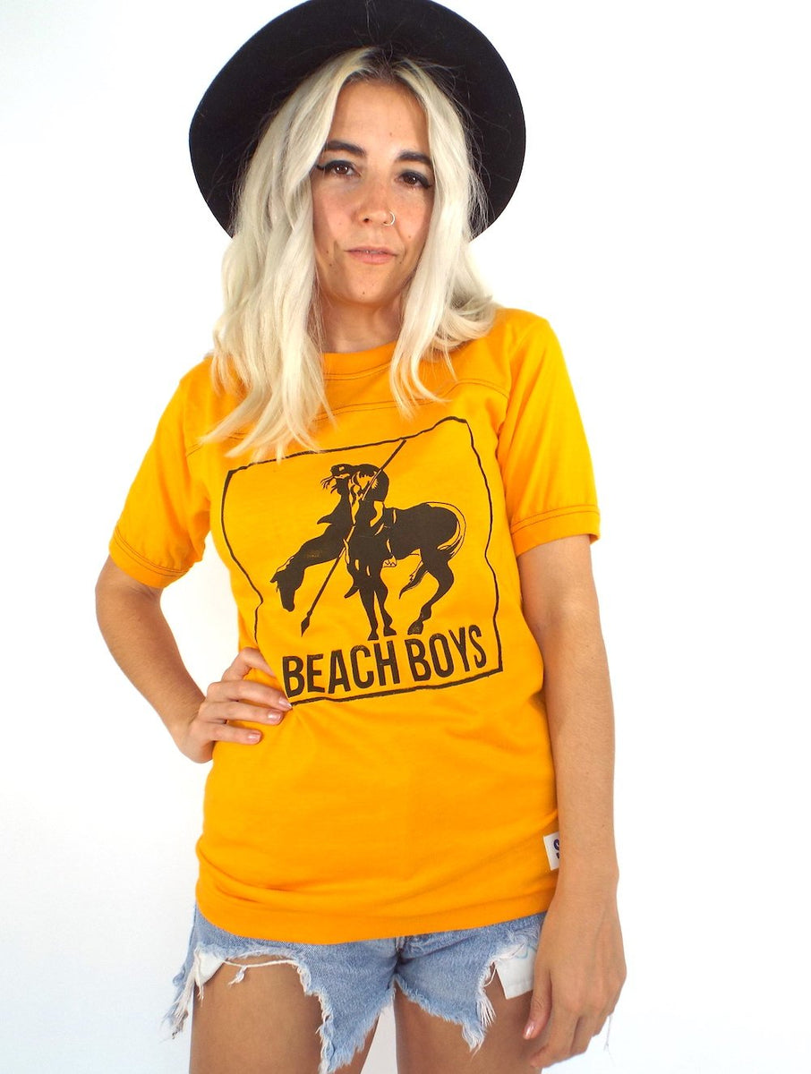 Vintage 70s Gold and Black Beach Boys Tee – Total Recall Vintage