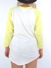 Load image into Gallery viewer, Vintage 1976 Bruce Springsteen Yellow and White Baseball Tee
