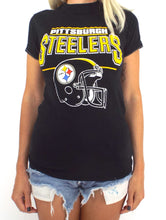 Load image into Gallery viewer, Vintage 80s Pittsburgh Steelers Helmet Tee Size Small