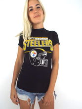 Load image into Gallery viewer, Vintage 80s Pittsburgh Steelers Helmet Tee Size Small