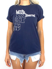 Load image into Gallery viewer, Vintage 70s Distressed Navy Blue Lock Stock & Barrel Tee