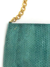 Load image into Gallery viewer, Vintage 80s Green Snakeskin Evening Purse