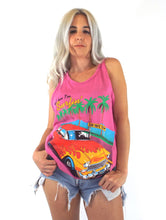 Load image into Gallery viewer, Vintage Tell 'Em I'm Surfin' Pink Tank Top