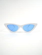 Load image into Gallery viewer, Space Babe White Skinny Cat Eye Sunglasses