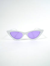 Load image into Gallery viewer, Space Babe White Skinny Cat Eye Sunglasses