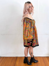 Load image into Gallery viewer, Vintage 70s Colorful Paisley Print Bell Sleeve Dress