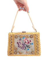 Load image into Gallery viewer, Pure Decadence Vintage Beaded and Bedazzled Needlepoint Flower Purse