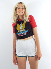 Load image into Gallery viewer, Vintage 70s High-Waisted Green and White Gym Shorts
