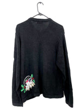Load image into Gallery viewer, Vintage 90s Beaded Zipper Front Snow Globe Design Ugly Christmas Sweater Cardigan