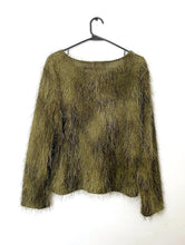 Load image into Gallery viewer, Vintage Y2k Fuzzy Olive Green Cardigan