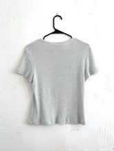Load image into Gallery viewer, Vintage 90s Metallic Silver Knit Tee