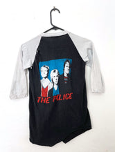 Load image into Gallery viewer, Vintage 80s Super Distressed Black and Grey The Police Baseball  Concert Band Tee Small