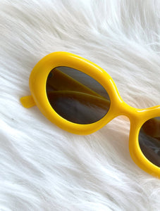 Mod Squad Chunky Round Yellow Sunglasses