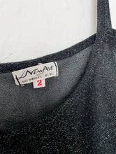 Load image into Gallery viewer, Disco Queen Vintage 70s Sheer Black Sparkle Tank